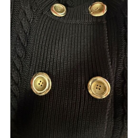 J.Crew Black Cable Knit Double Breasted Cardigan Sweater Size S - Picture 8 of 10